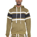 Solid With Three Stripe Pullover Hoodie - VacationGrabs
