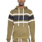 Solid With Three Stripe Pullover Hoodie - VacationGrabs