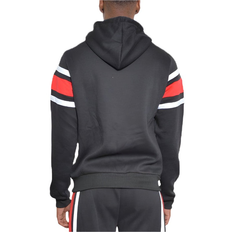 Solid With Three Stripe Pullover Hoodie - VacationGrabs