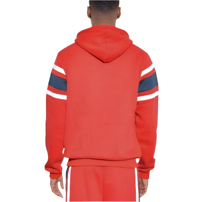 Solid With Three Stripe Pullover Hoodie - VacationGrabs