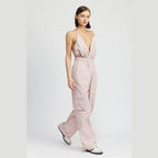 Spaghetti Strap Cargo Jumpsuit - VacationGrabs