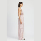 Spaghetti Strap Cargo Jumpsuit - VacationGrabs