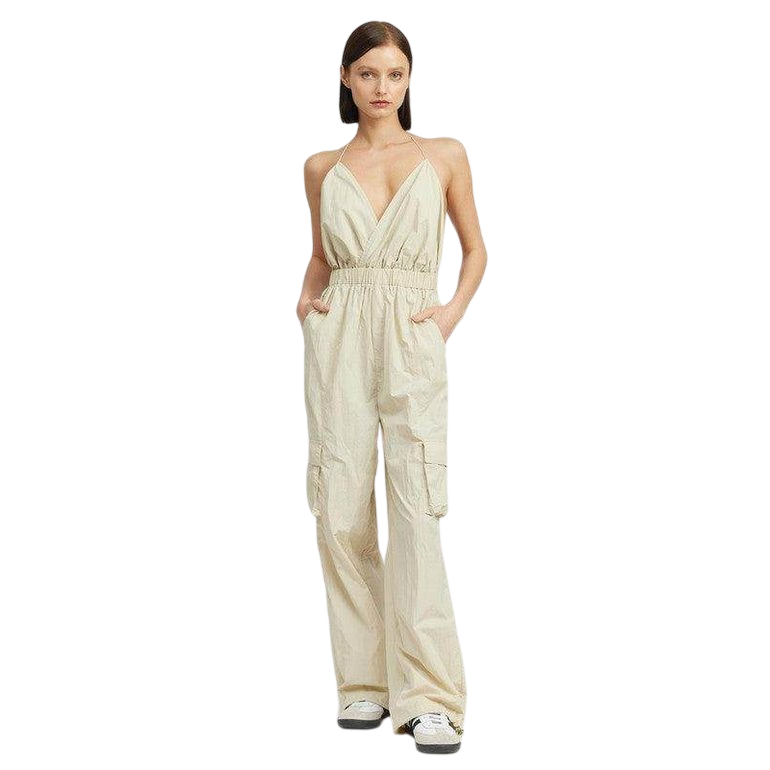Spaghetti Strap Cargo Jumpsuit