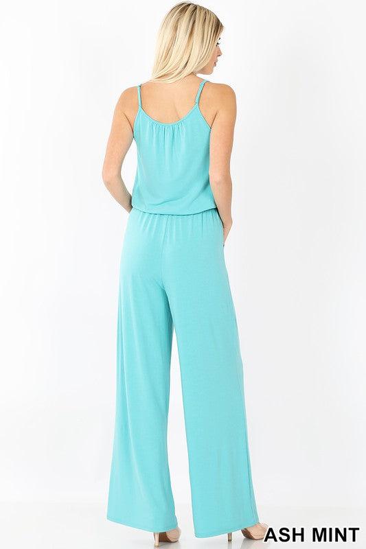 Women's Jumpsuits & Rompers Spaghetti Strap Jumpsuit With Pockets