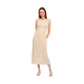 Emory Park Spaghetti Strap Maxi Dress in soft beige with pleated design and elegant silhouette