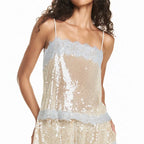 Women's sequin spaghetti strap tank top for stylish summer outings