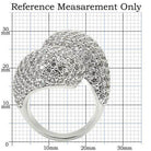 Shiny silver sparkling cocktail ring for women with intricate design and diamond-like accents
