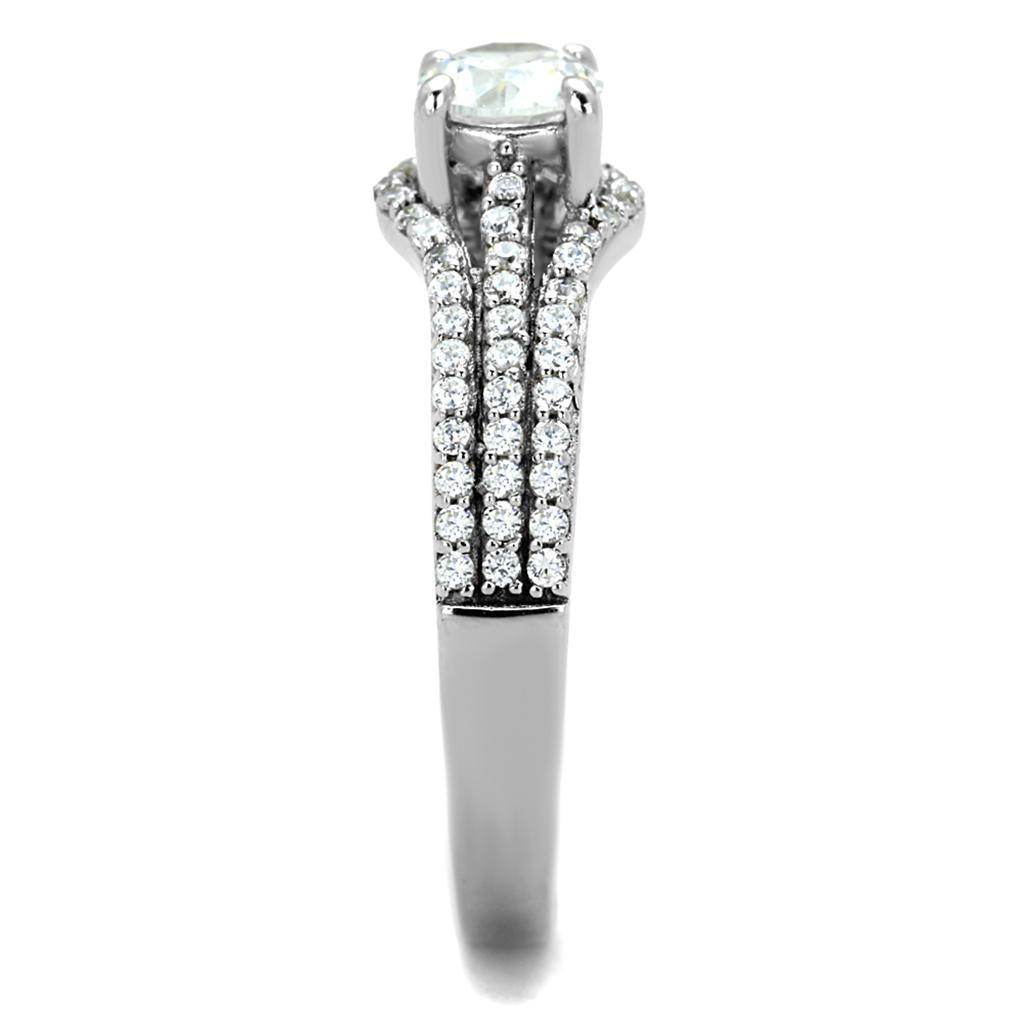 Sparkling engagement ring sterling silver with a brilliant center stone and shimmering accent stones