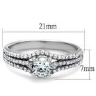 Sparkling engagement ring sterling silver with a round center stone and shimmering band detail