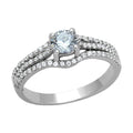 Sparkling engagement ring sterling silver with a center stone and elegant band design