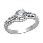 Sparkling engagement ring sterling silver with a center stone and elegant band design