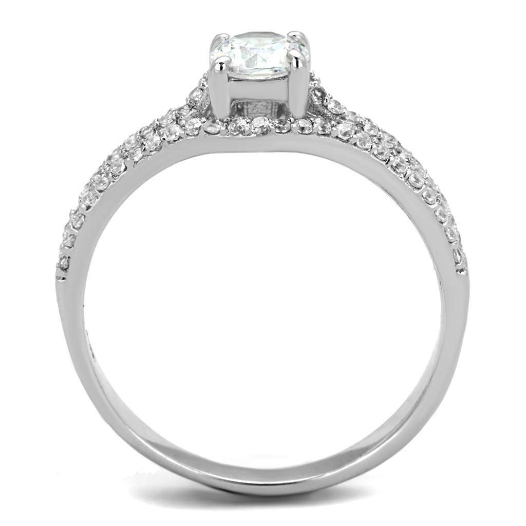 Sparkling engagement ring sterling silver with a brilliant center stone and stunning accents