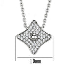 Sparkling rhodium plated necklace with diamond-like stones and a stylish pendant design