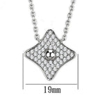 Sparkling rhodium plated necklace with diamond-like stones and a stylish pendant design