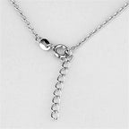 Close-up of a sparkling silver tone necklace for gifting showcasing the clasp and adjustable chain design