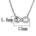 Sparkling silver tone necklace for gifting featuring an infinity symbol adorned with crystals