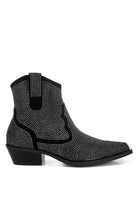 Rag Company sparkly cowboy boots for parties with a stylish black design and glittering embellishments
