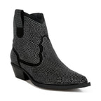 Rag Company sparkly cowboy boots for parties featuring a stylish black and silver design