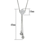 Sparkly drop necklace rhodium plated with sparkling pendant and two decorative chains, perfect for elegant outfits