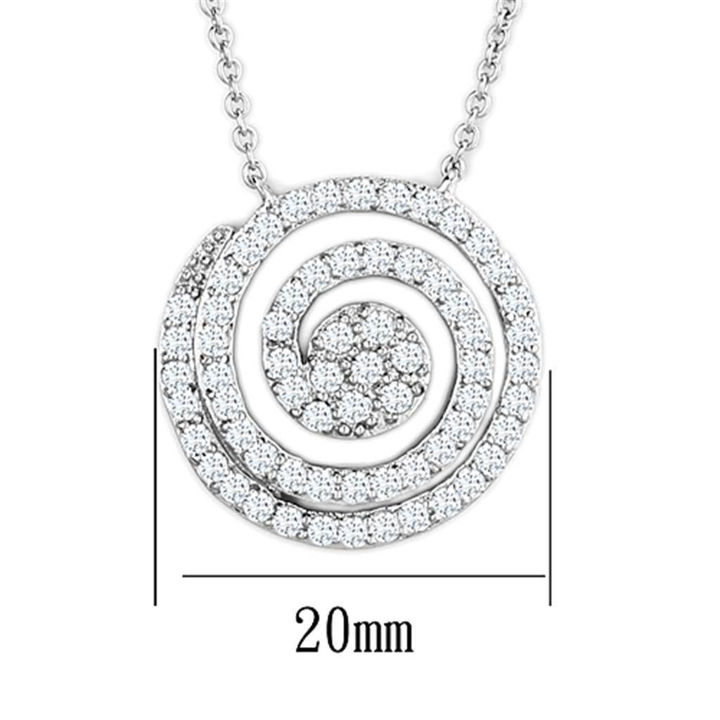 Elegant spiral pendant jewelry for women featuring sparkling details, 20mm in size