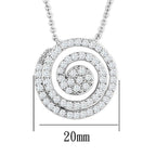 Elegant spiral pendant jewelry for women featuring sparkling details, 20mm in size