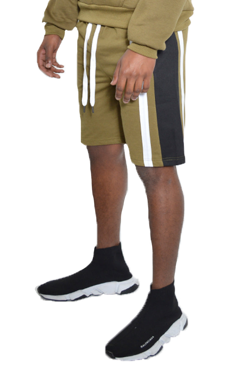 Teddy French Terry Shorts – Color Block Stripe