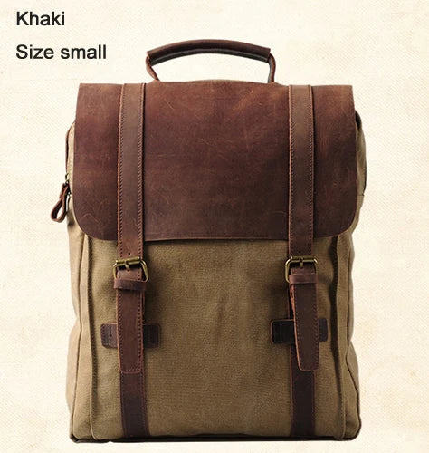 Khaki Sprayground backpack, small size, stylish canvas material for daily use