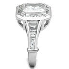 Square cut silver engagement ring with sparkling diamonds and elegant design for a timeless look