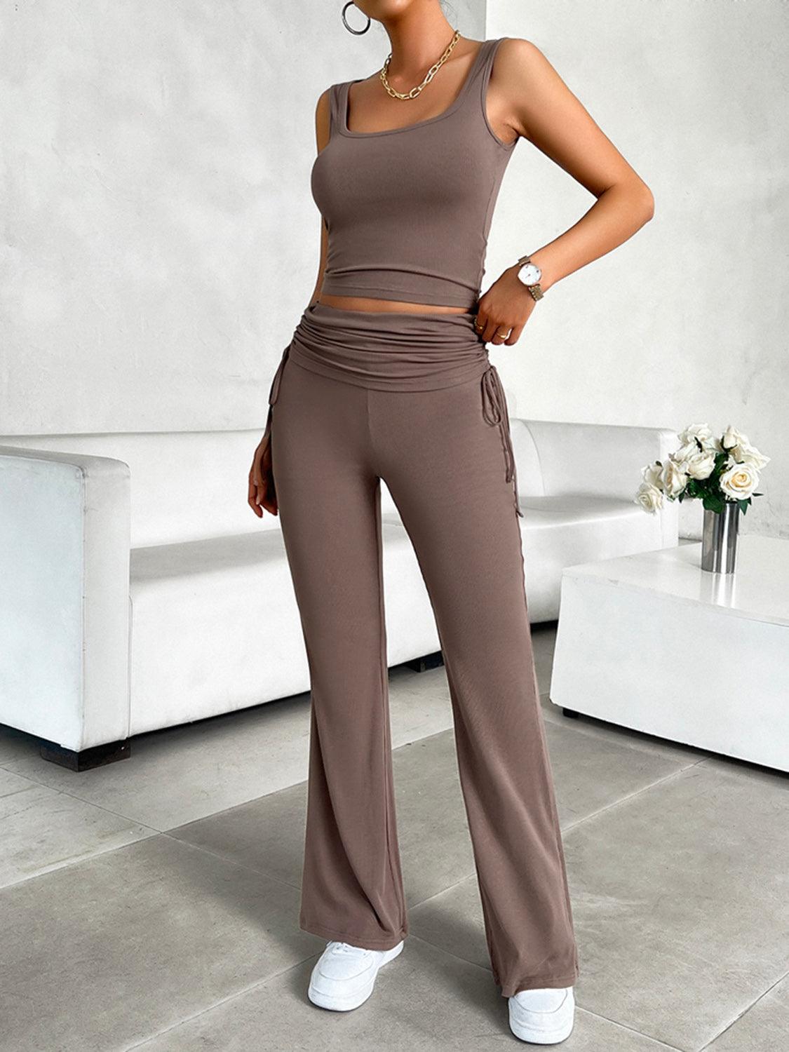 Women's Outfits & Sets Square Neck Tank and Drawstring Pants Set