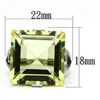 Square yellow gemstone ring for women featuring a large 22mm stone with a classic design