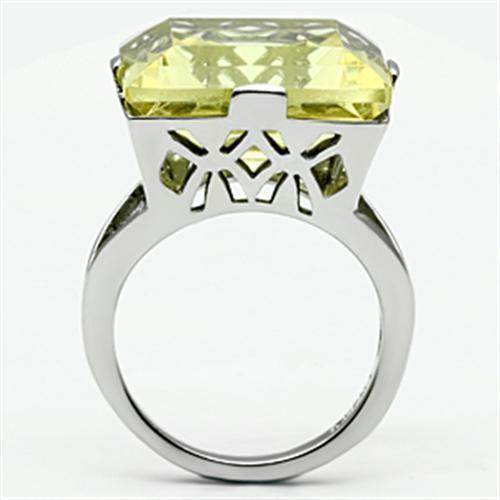 Elegant square yellow gemstone ring for women with intricate silver band design