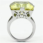 Elegant square yellow gemstone ring for women with intricate silver band design