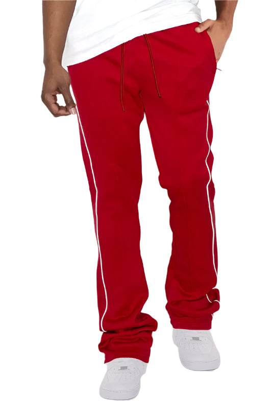 Men's red stacked pants for activewear and sports activities