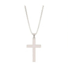 VacationGrabs stainless steel cross necklace on a sleek chain for stylish men's jewelry