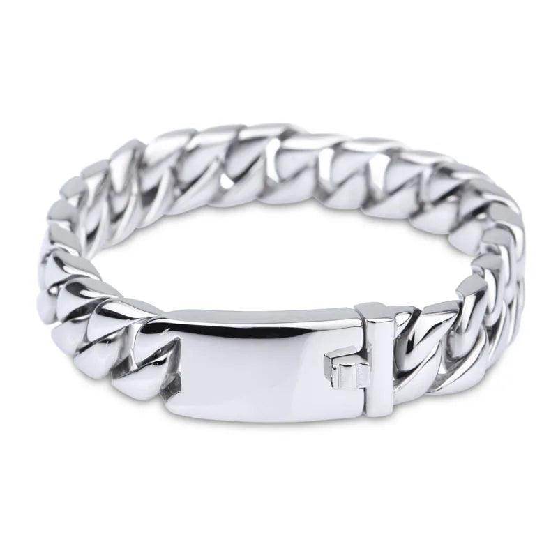 VacationGrabs stainless steel Cuban chain bracelet with a sleek design and durable clasp