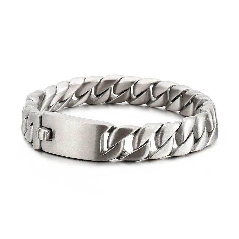 VacationGrabs stainless steel Cuban chain bracelet with a sleek design for men