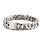 Stainless steel Cuban chain bracelet with a sleek design for stylish men's jewelry