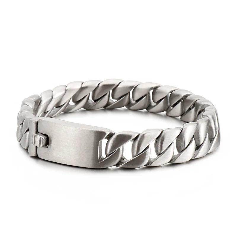 Stainless steel Cuban chain bracelet with a sleek design for stylish men's jewelry