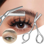 Stainless steel eyebrow trimmer for precise grooming and shaping