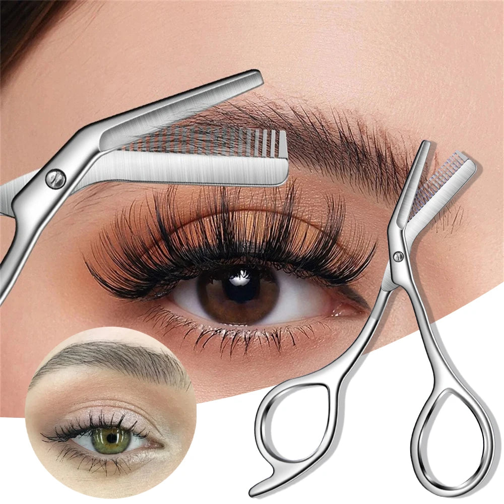 Stainless steel eyebrow trimmer for precise grooming and shaping