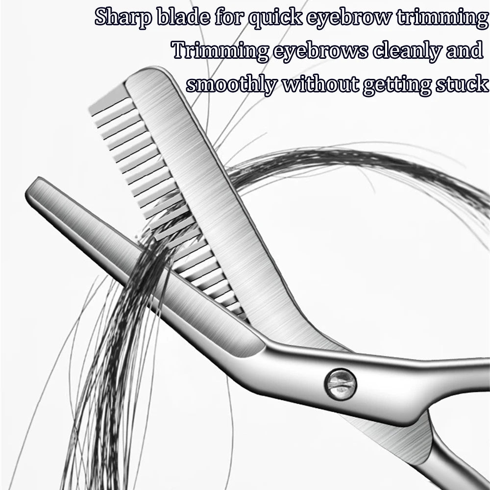 Stainless steel eyebrow trimmer with sharp blade for precise grooming