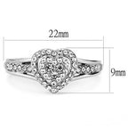 Women's stainless steel heart crystal ring, elegant design for special occasions