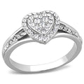Women's stainless steel heart crystal ring, elegant accessory for any occasion