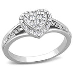 Women's stainless steel heart crystal ring, elegant accessory for any occasion
