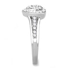 Women's stainless steel heart crystal ring, elegant for special occasions