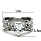 Women's stainless steel heart cz ring, elegant design, stunning jewelry
