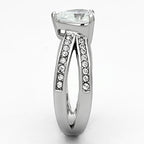 Women's stainless steel heart cz ring, elegant design for special occasions