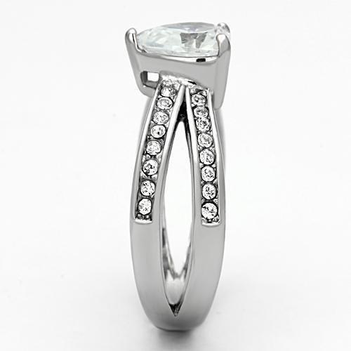 Women's stainless steel heart cz ring, elegant design for special occasions