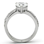 Women's stainless steel heart cz ring, elegant and timeless design