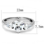 Women's stainless steel heart cz ring for elegant occasions